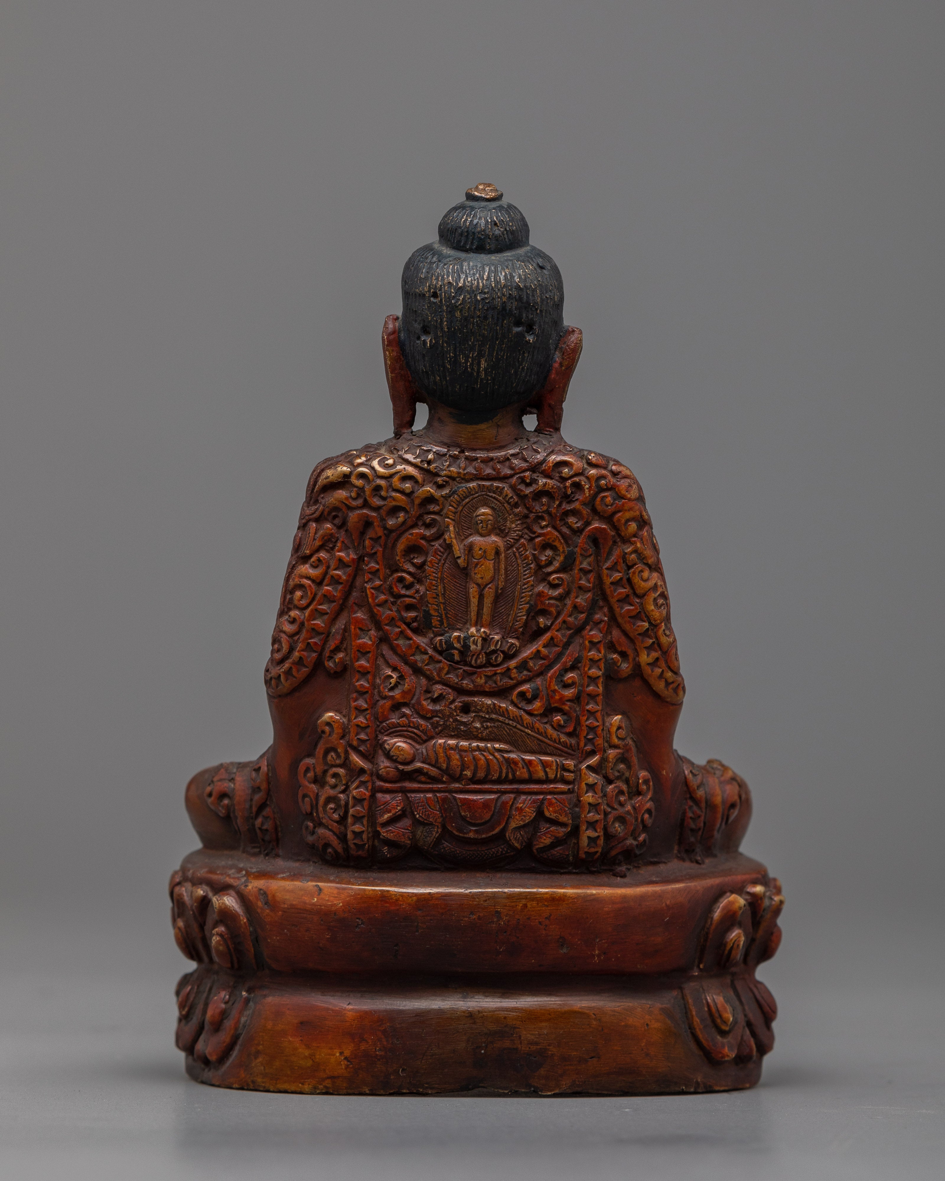 Handcrafted Buddha Amitabha Statue | Oxidized Copper Body Sculpture