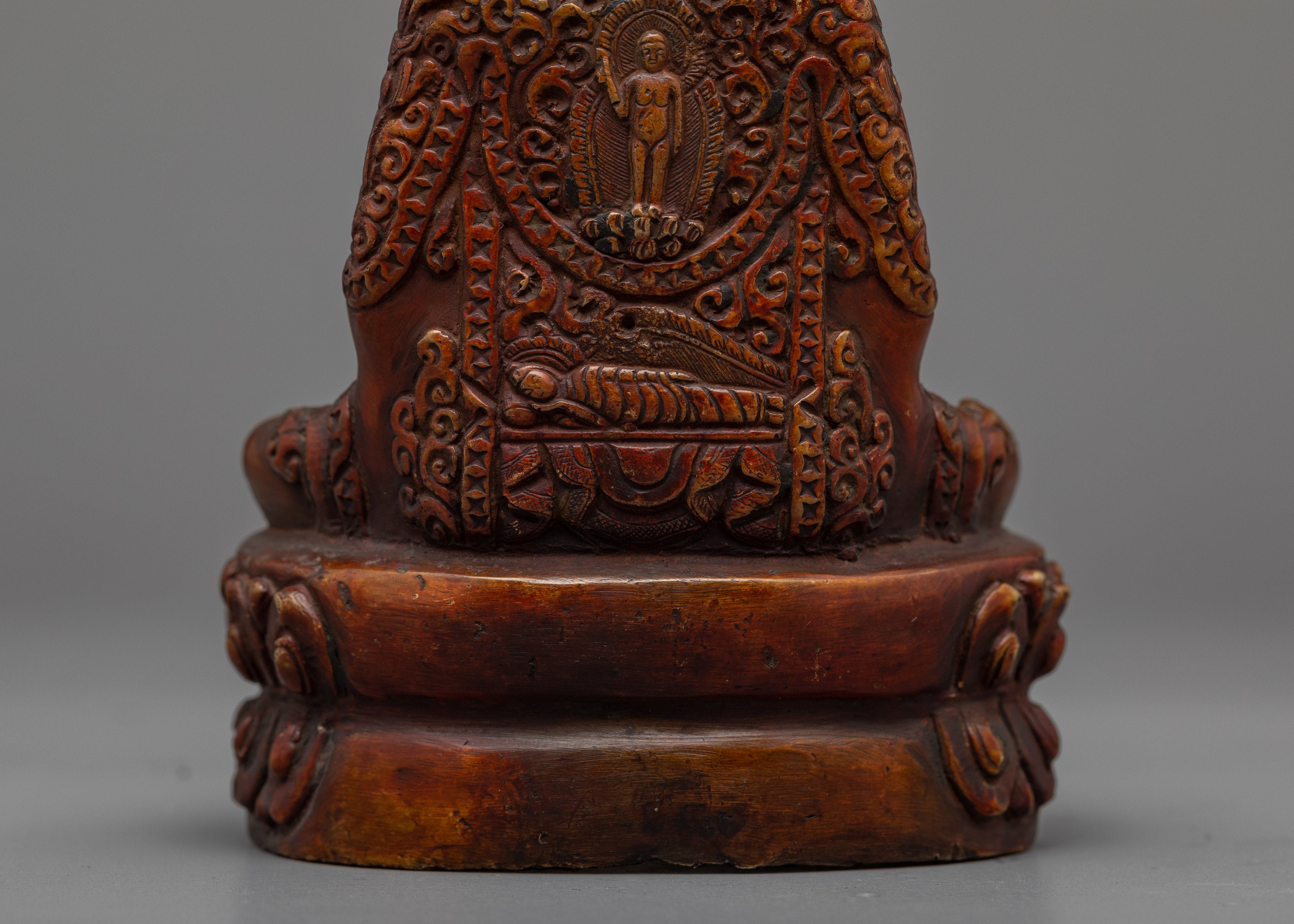 Handcrafted Buddha Amitabha Statue | Oxidized Copper Body Sculpture