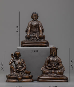 Three Buddha Statue Set | Marpha, Milarepa, Gampopa Sculpture