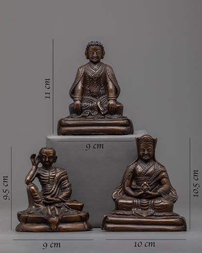 Three Buddha Statue Set | Marpha, Milarepa, Gampopa Sculpture