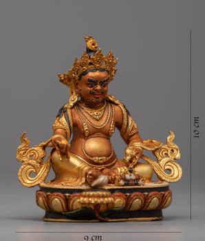 Buddhist Mini Dzambhala Statue | A Resplendent Icon of Prosperity and Protection
