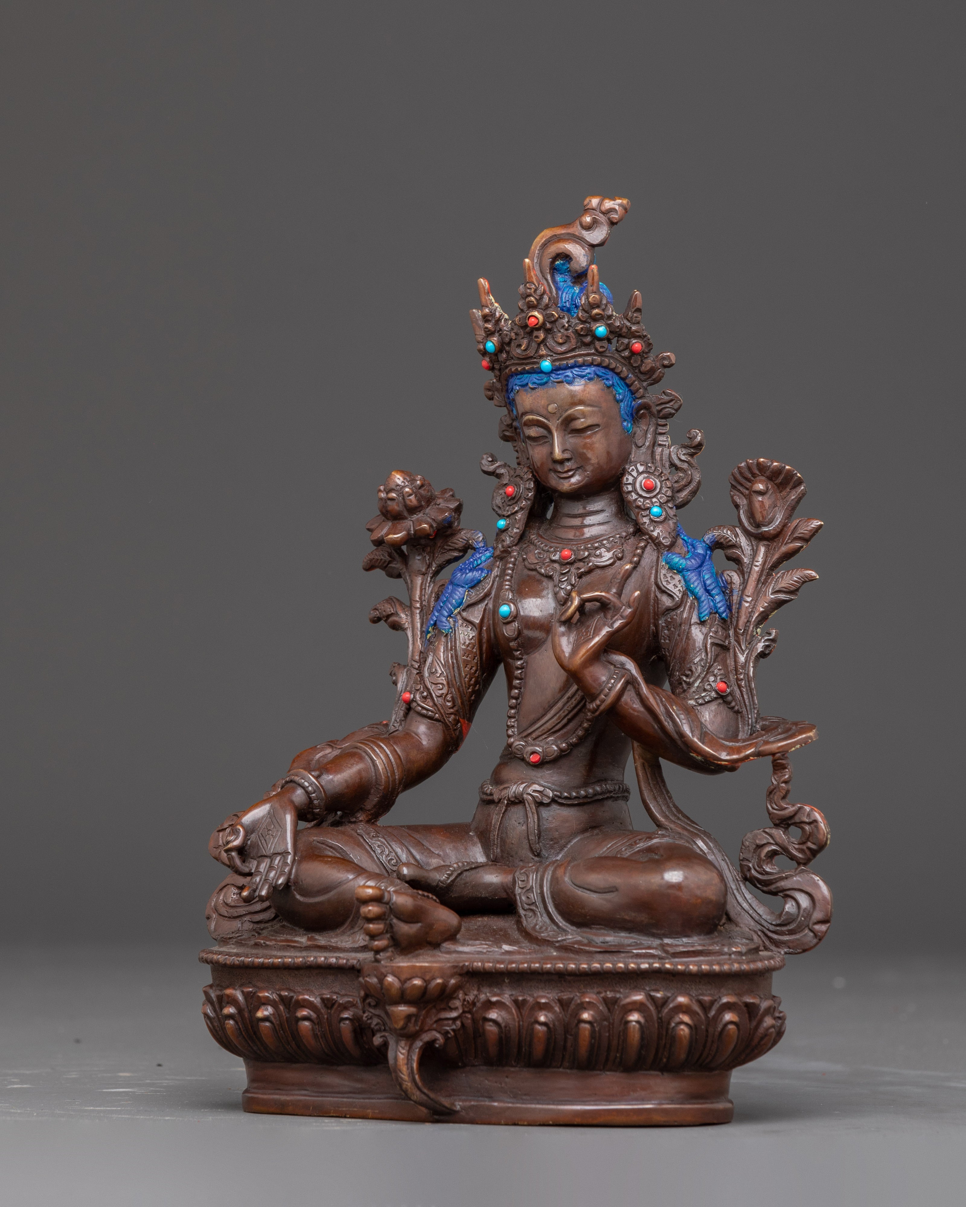 Handmade Mother Green Tara (Shyama Tara) Statue | Spiritual Altar Decor
