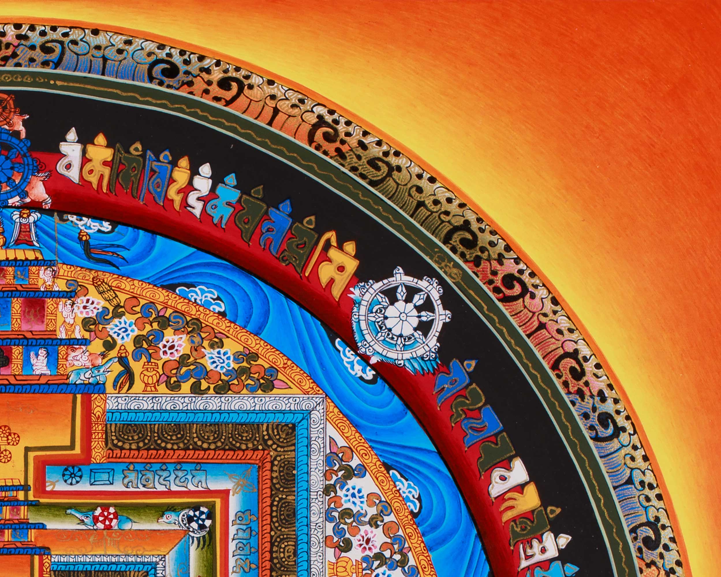 Sacred Kalachakra Mandala Painting | Traditional Tibetan Buddhist Artwork