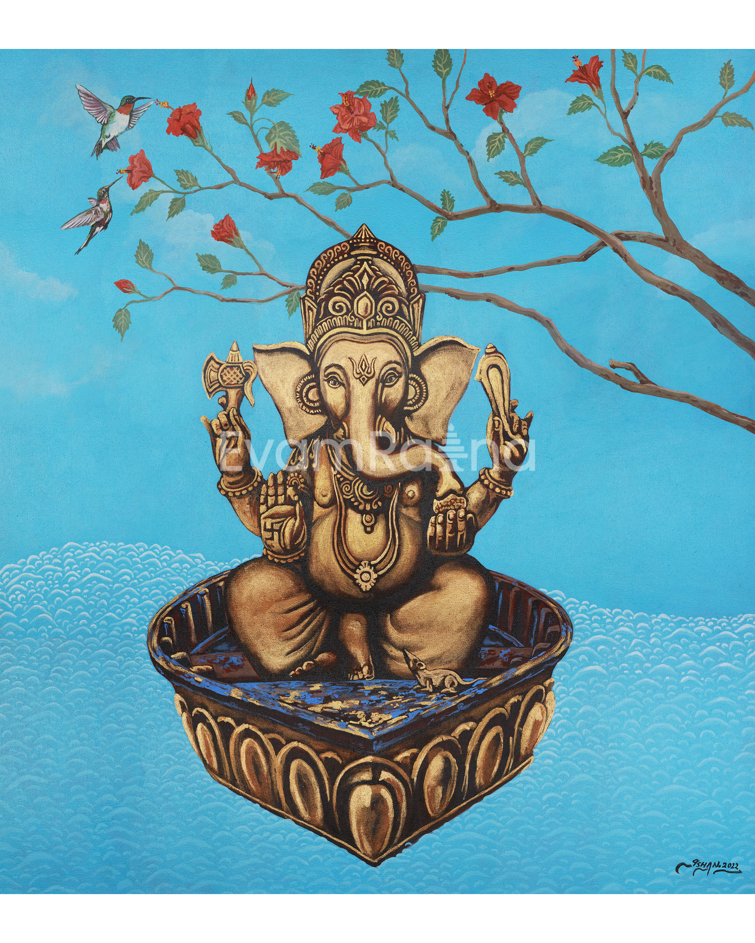 Ganesh Canvas Print Symbolic Spiritual Artwork