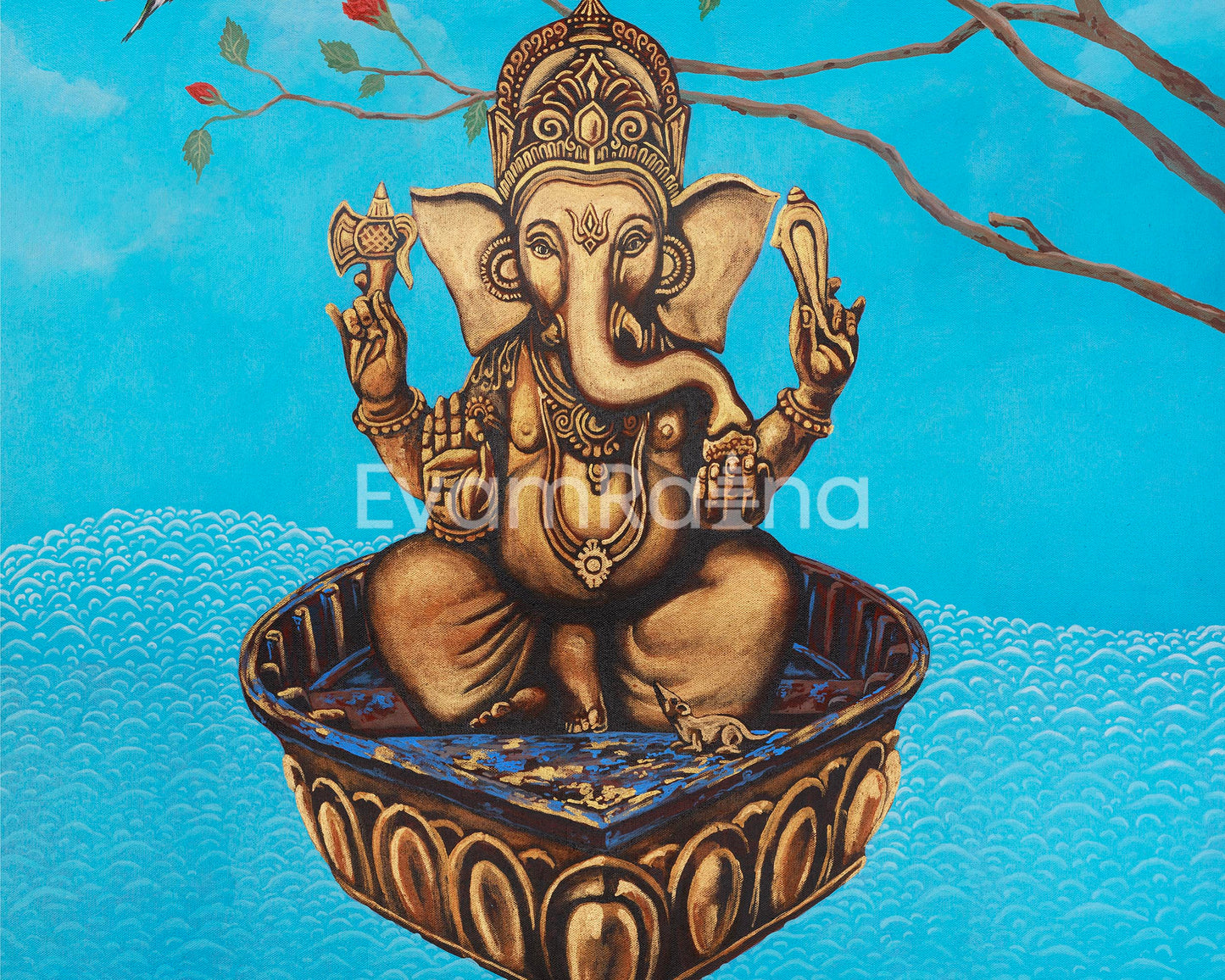 Ganesh Canvas Print Symbolic Spiritual Artwork | Divine Guidance Canvas Print