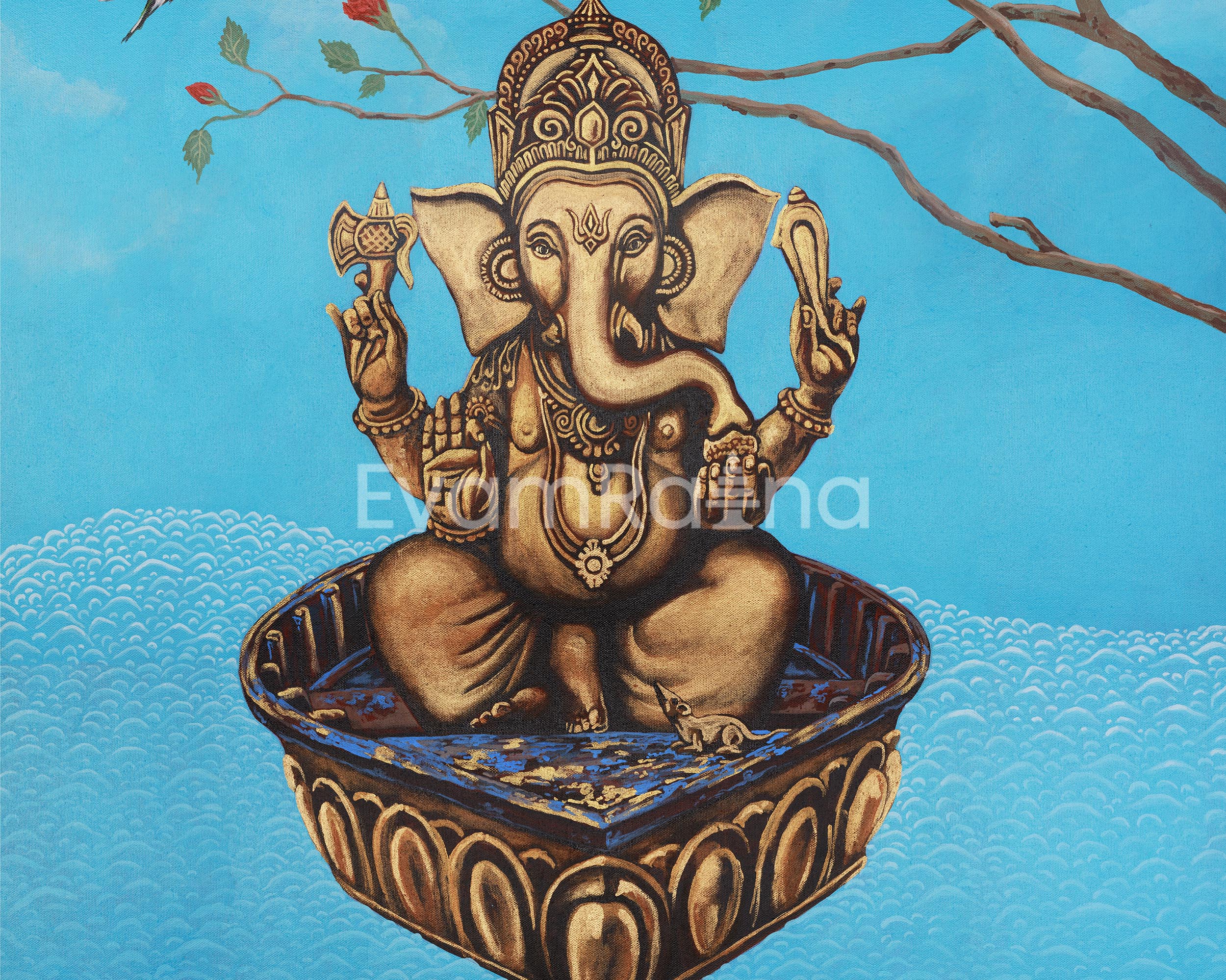 Ganesh Canvas Print Symbolic Spiritual Artwork | Divine Guidance Canvas Print