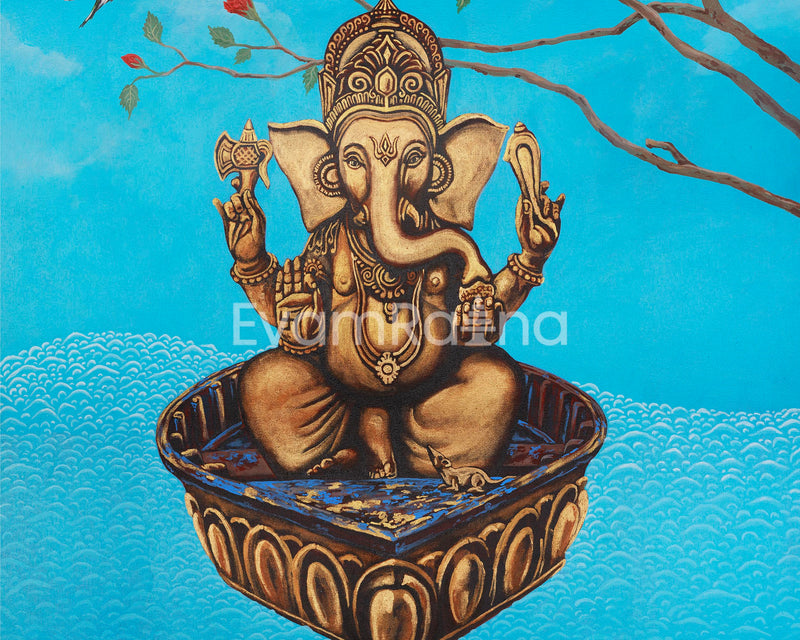 Ganesh Canvas Print Symbolic Spiritual Artwork | Divine Guidance Canvas Print