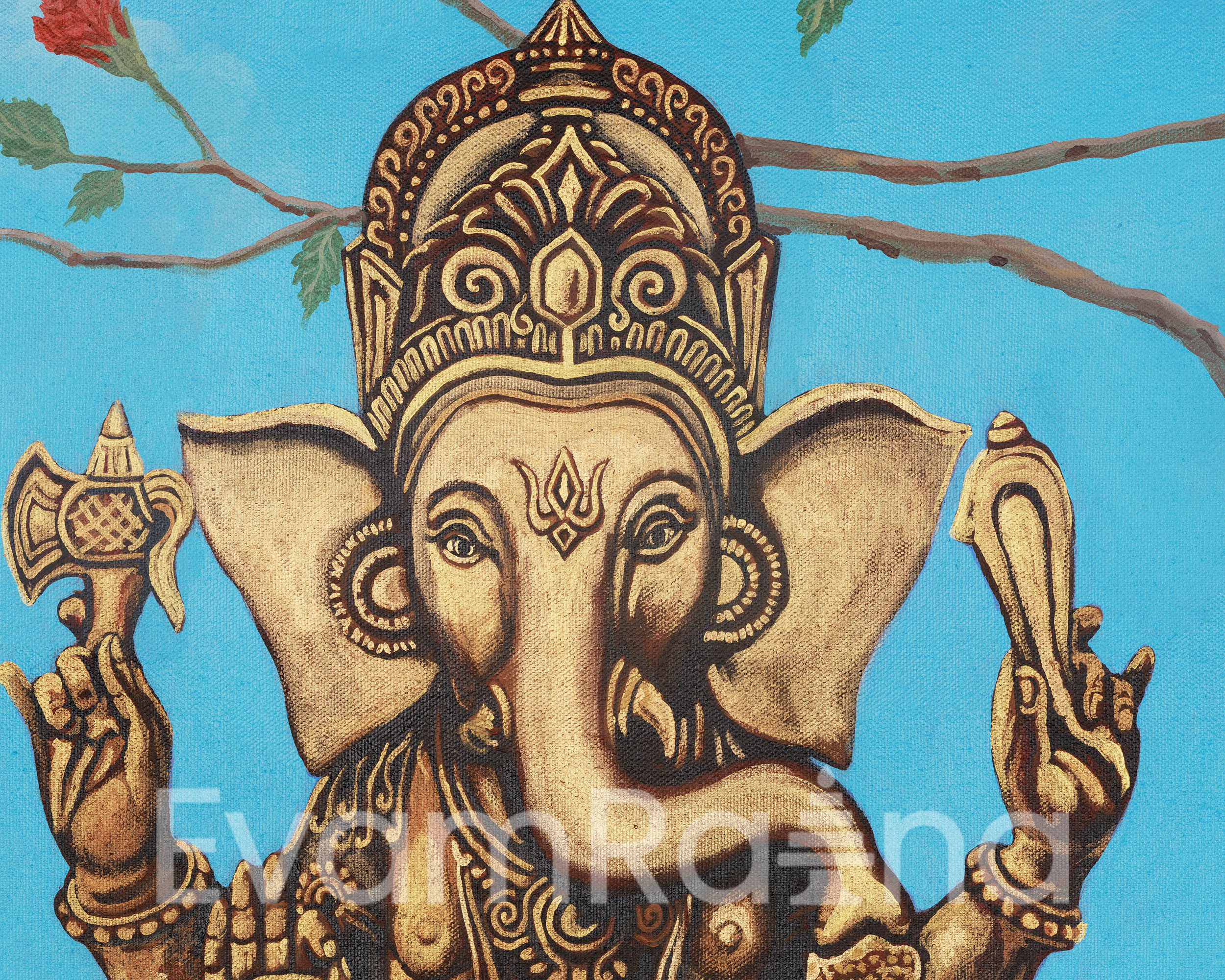 Ganesh Canvas Print Symbolic Spiritual Artwork | Divine Guidance Canvas Print