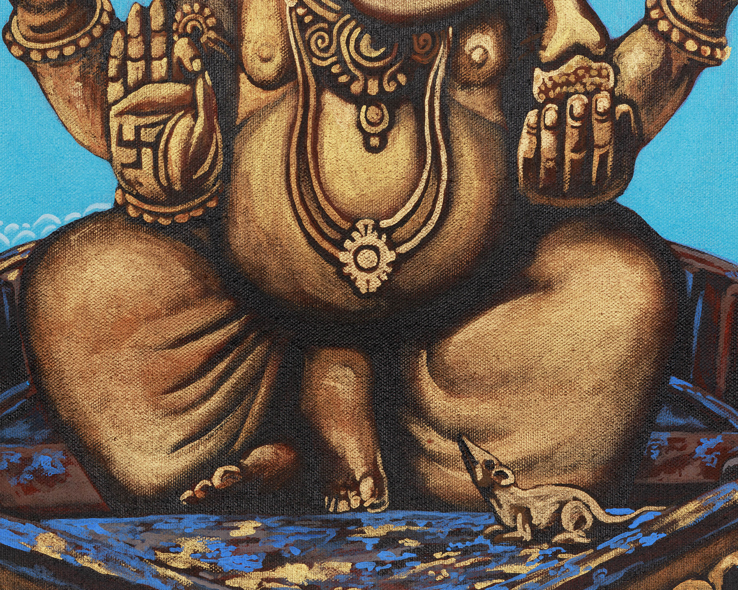 Ganesh Canvas Print Symbolic Spiritual Artwork | Divine Guidance Canvas Print