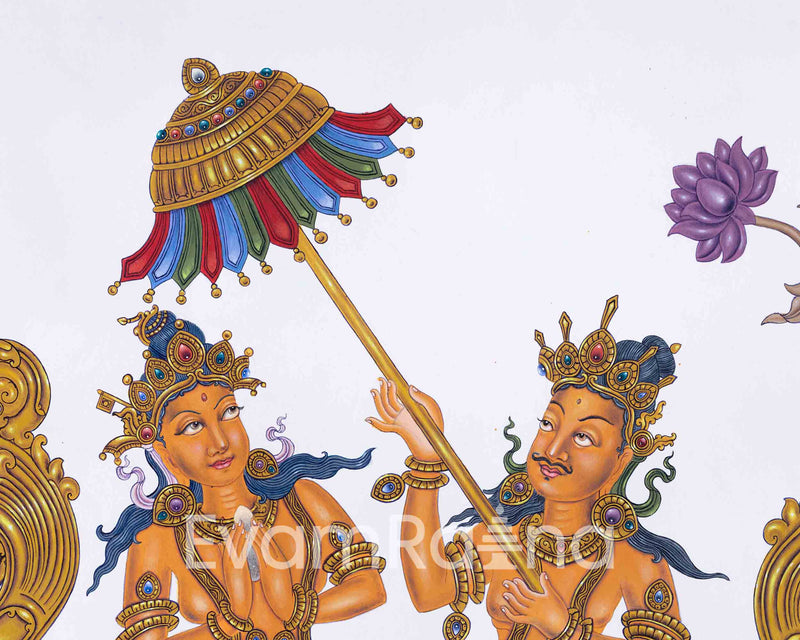 Makara Couple Thangka Prints for Eternal Bonding | Traditional Print Decors