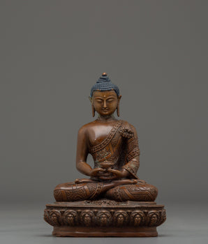 Oxidized Copper Amitabha Buddha Artwork