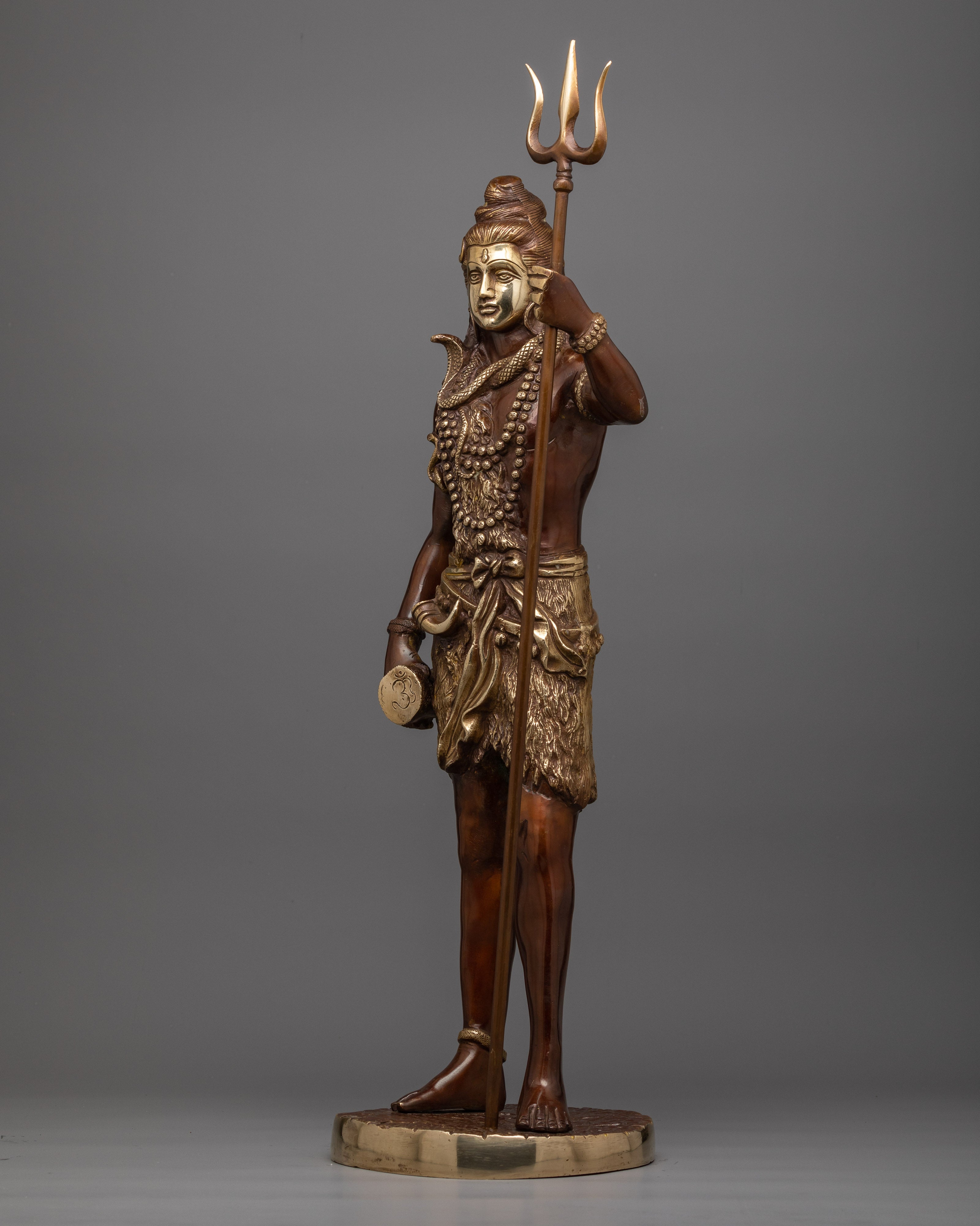 Exquisite Shiv Shankar Statue | Handcrafted Brass Body