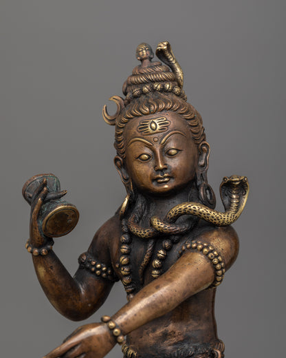 Shiva Tandava Dance Statue | Exquisite Handcrafted Brass Body for Divine Décor