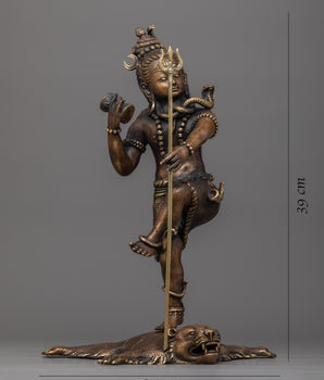Shiva Tandava Dance Statue | Exquisite Handcrafted Brass Body for Divine Décor
