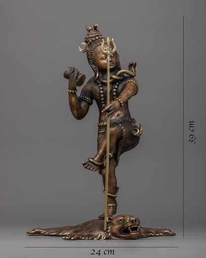 Shiva Tandava Dance Statue | Exquisite Handcrafted Brass Body for Divine Décor