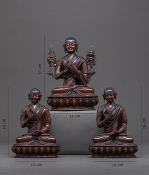 Je Tsongkhapa Statue Set | Tibetan Buddhist Monk Sculpture