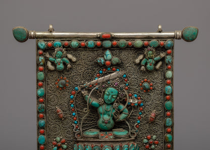 Manjushri Boho Wall Art | Copper Body with Silver Plating"