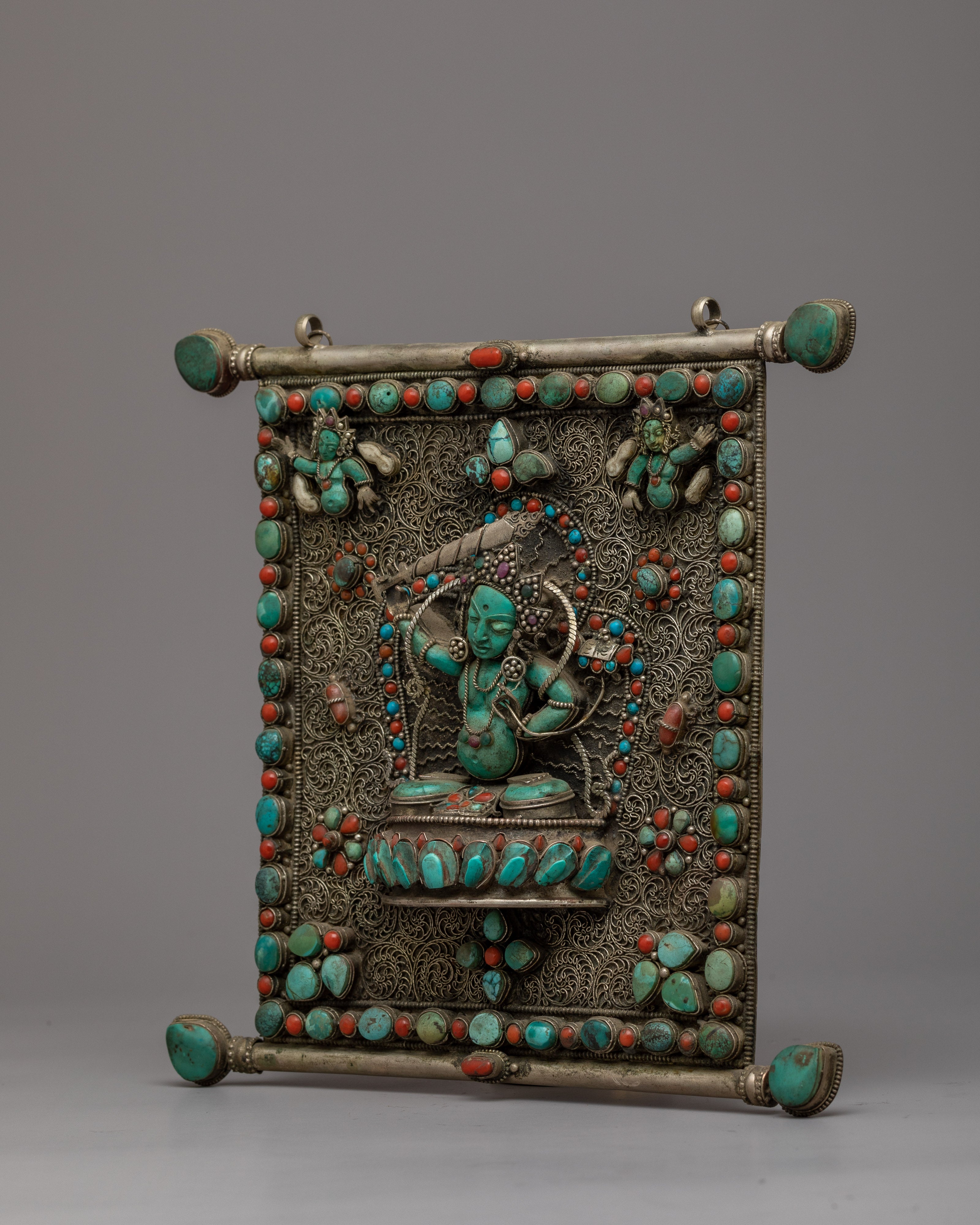 Manjushri Boho Wall Art | Copper Body with Silver Plating"