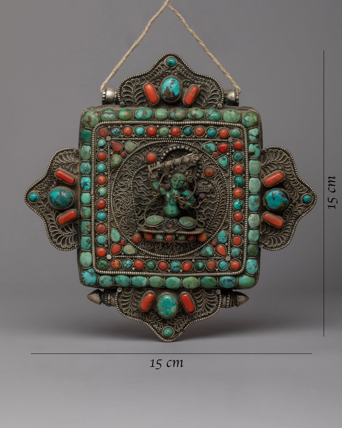 Tibetan Prayer Box Pendant | Exquisite Handcrafted Ghau on Copper