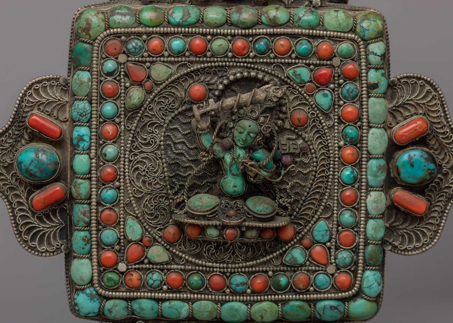 Tibetan Prayer Box Pendant | Exquisite Handcrafted Ghau on Copper