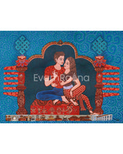 Temple-Themed Couple Figurine