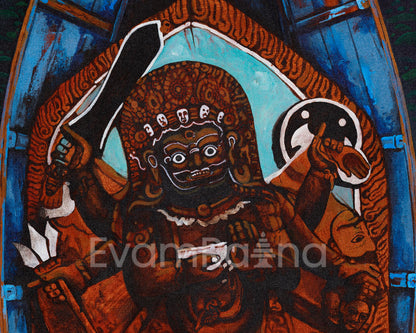 Wrathful Protector Canvas print | Tibetan Deity in Spiritual Journey Art