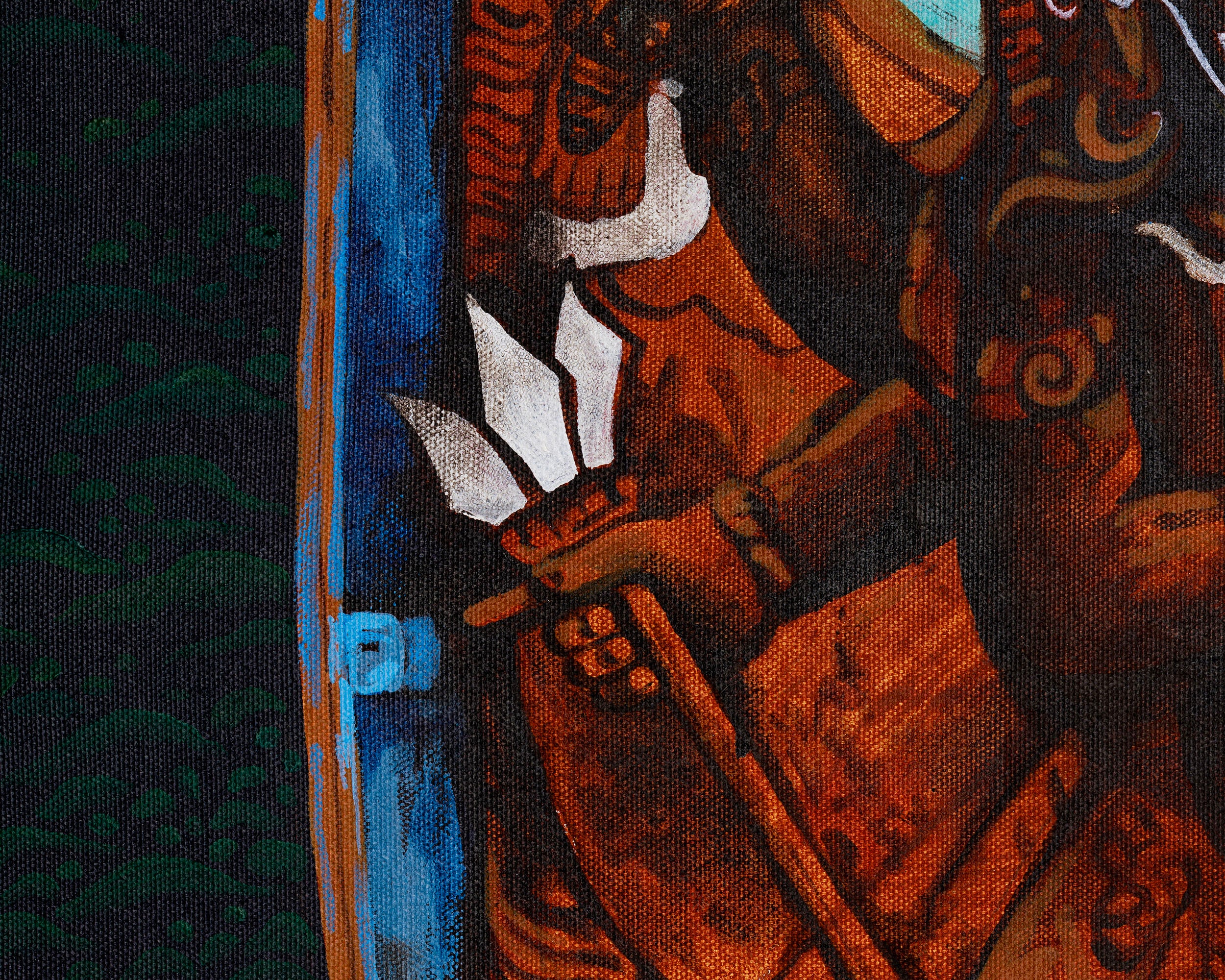 Kal Bhairav Canvas Print| Tibetan Deity in Spiritual Journey Art