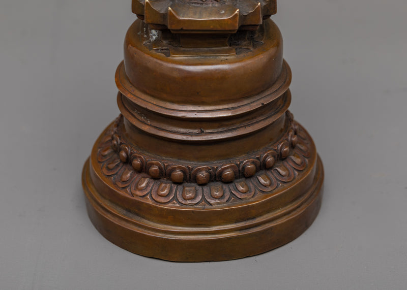 Handcrafted Copper Kadampa Stupa | Sacred Buddhist Decor