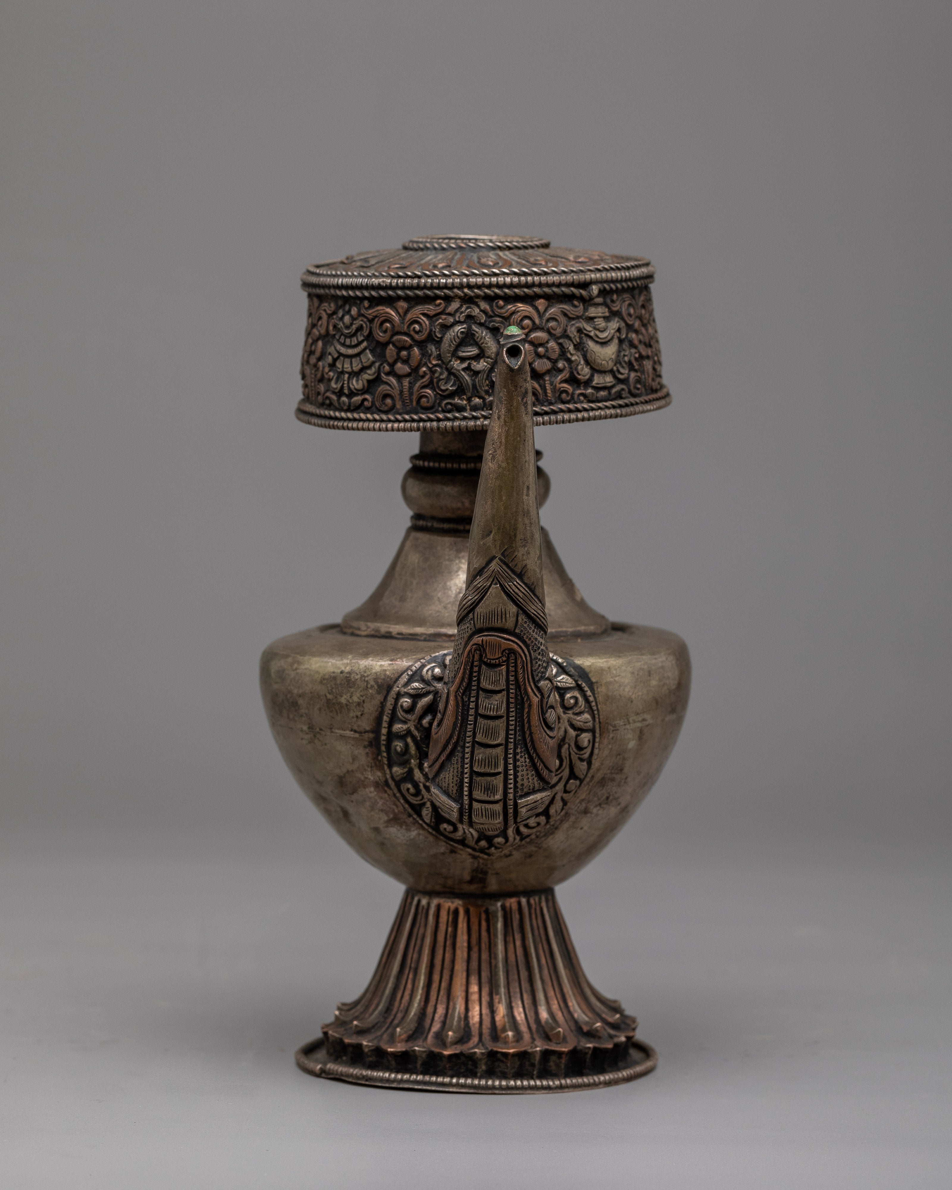 Silver-Plated Nepali Bhumba | Copper Body with Silver Plating