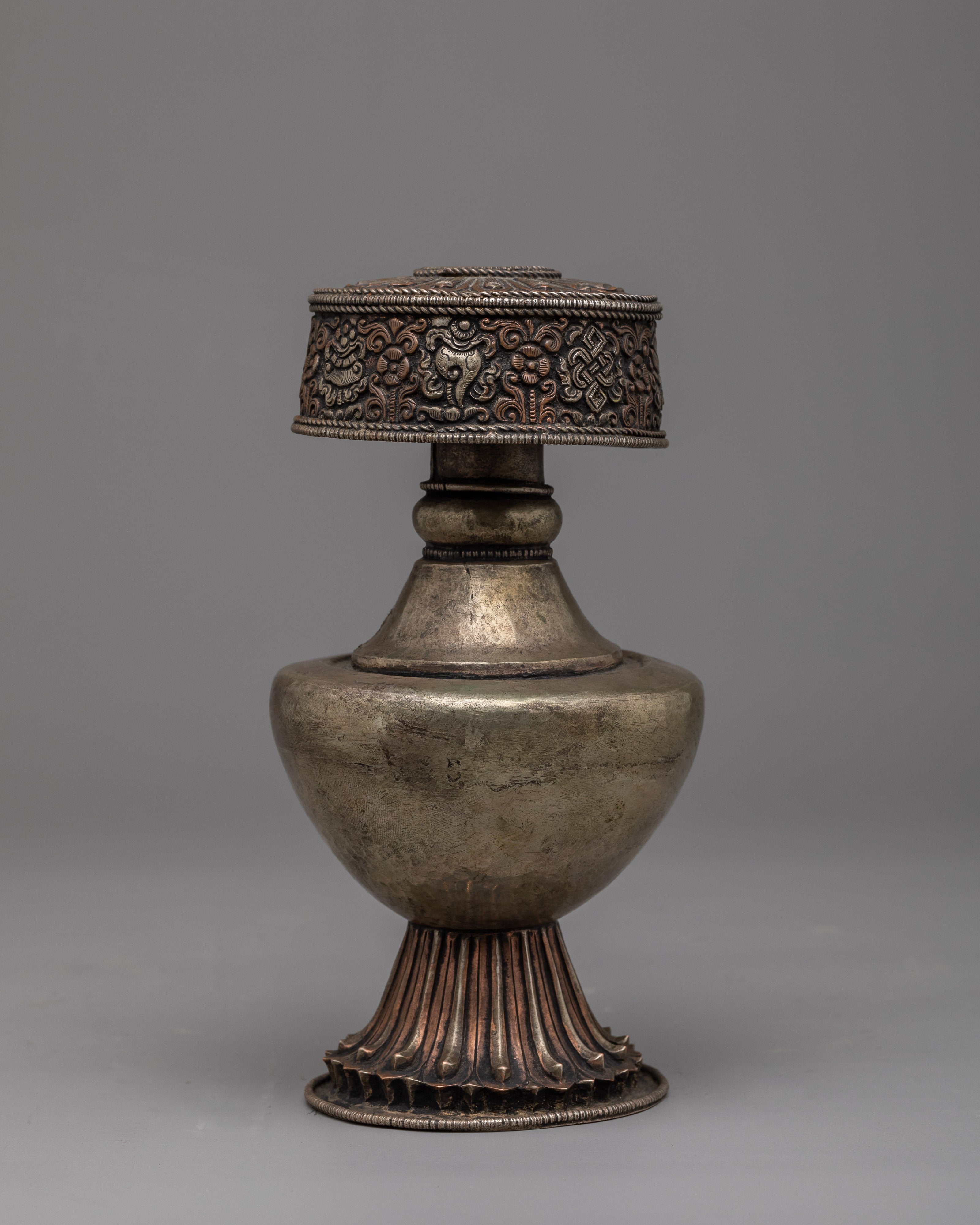 Silver-Plated Nepali Bhumba | Copper Body with Silver Plating