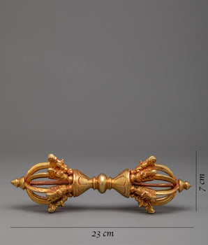 Exquisite 24k Gold Plated Vajra Buddha | Handcrafted Copper Masterpiece