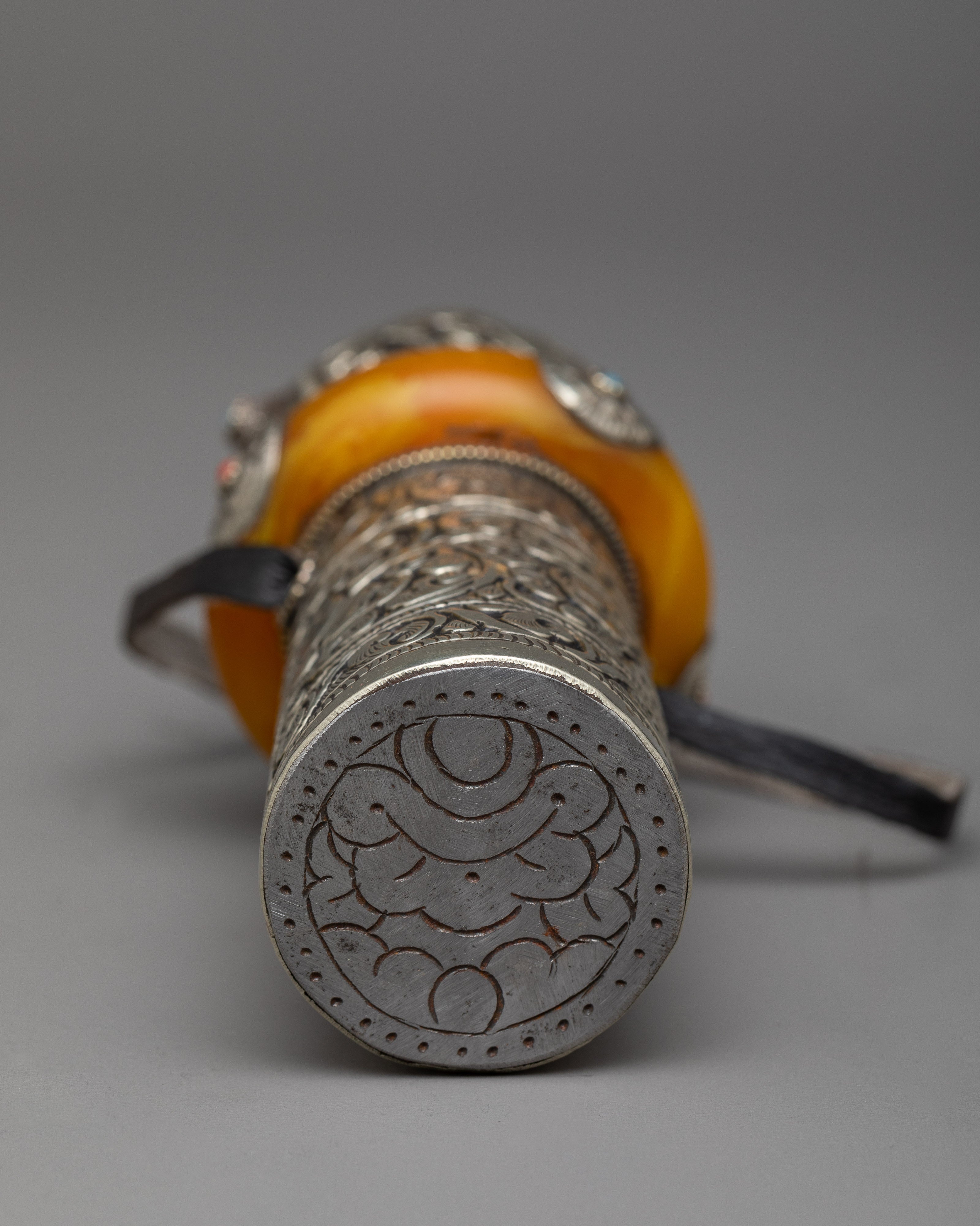 Exquisite Antique Carved Stamp | Handcrafted White Metal Collectible