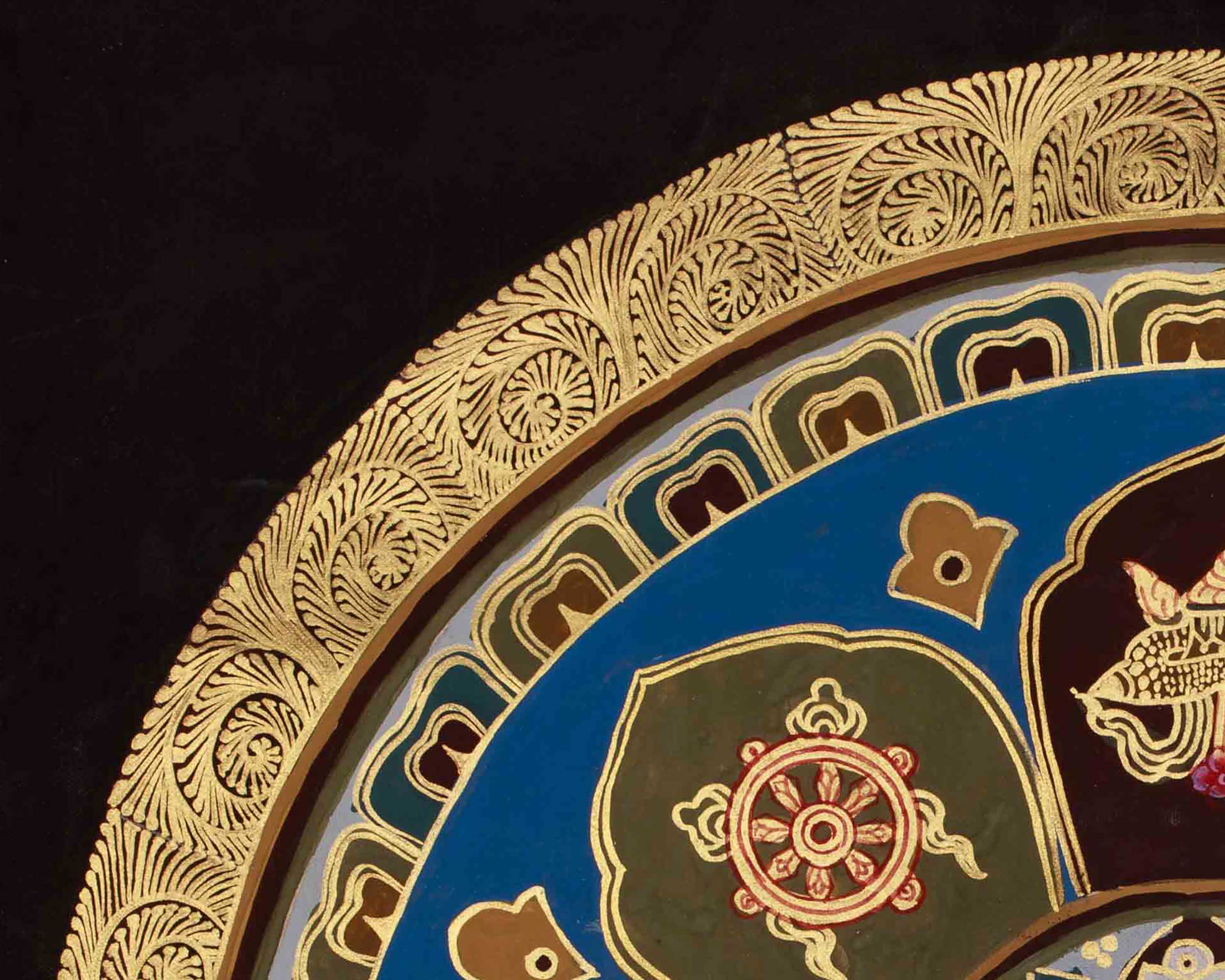 Eight Auspicious Symbols Mandala Art | Spiritual Awakening | Sacred Blessings Thangka