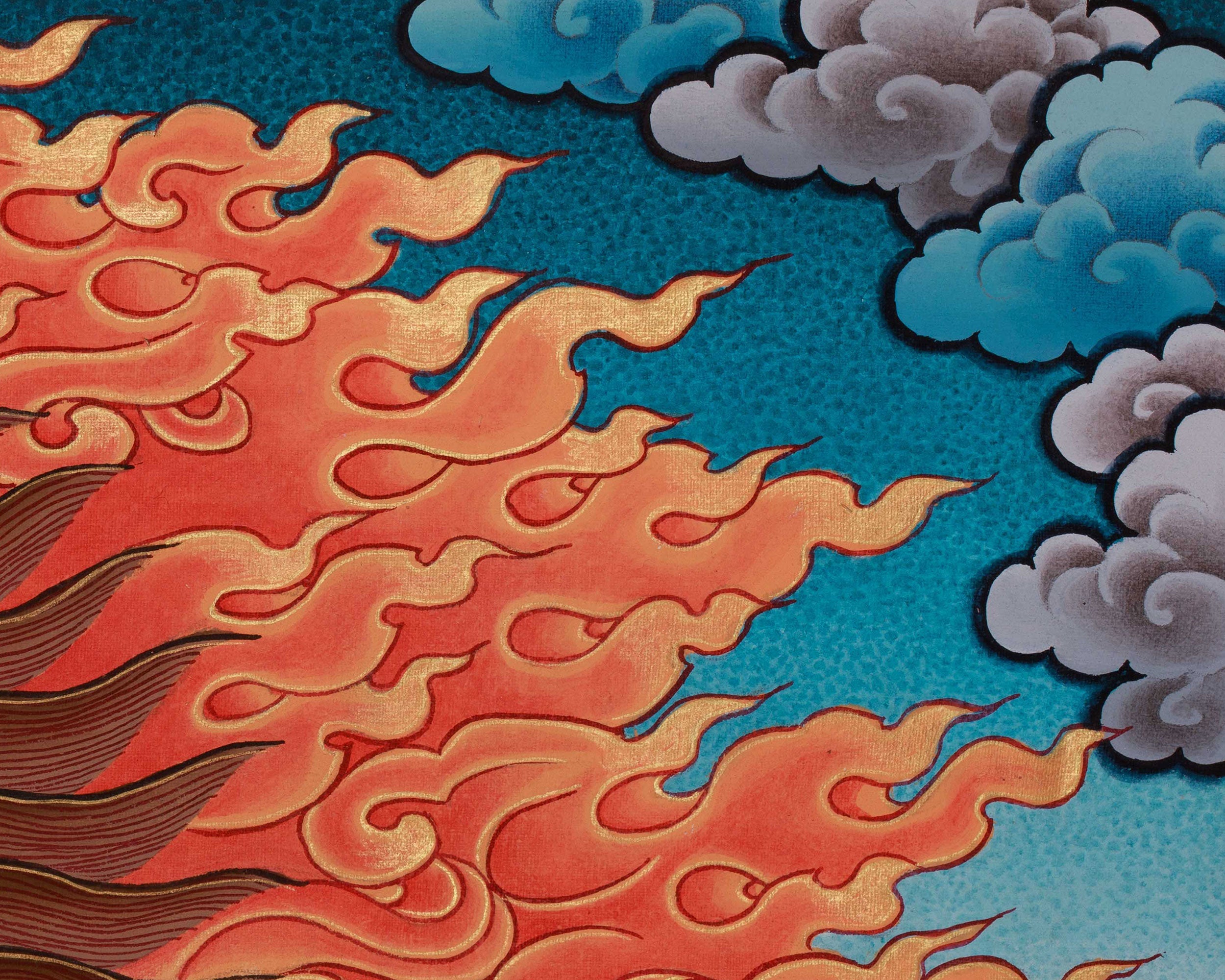 Green Hayagriva Thangka | Buddhist Protector Deity Art