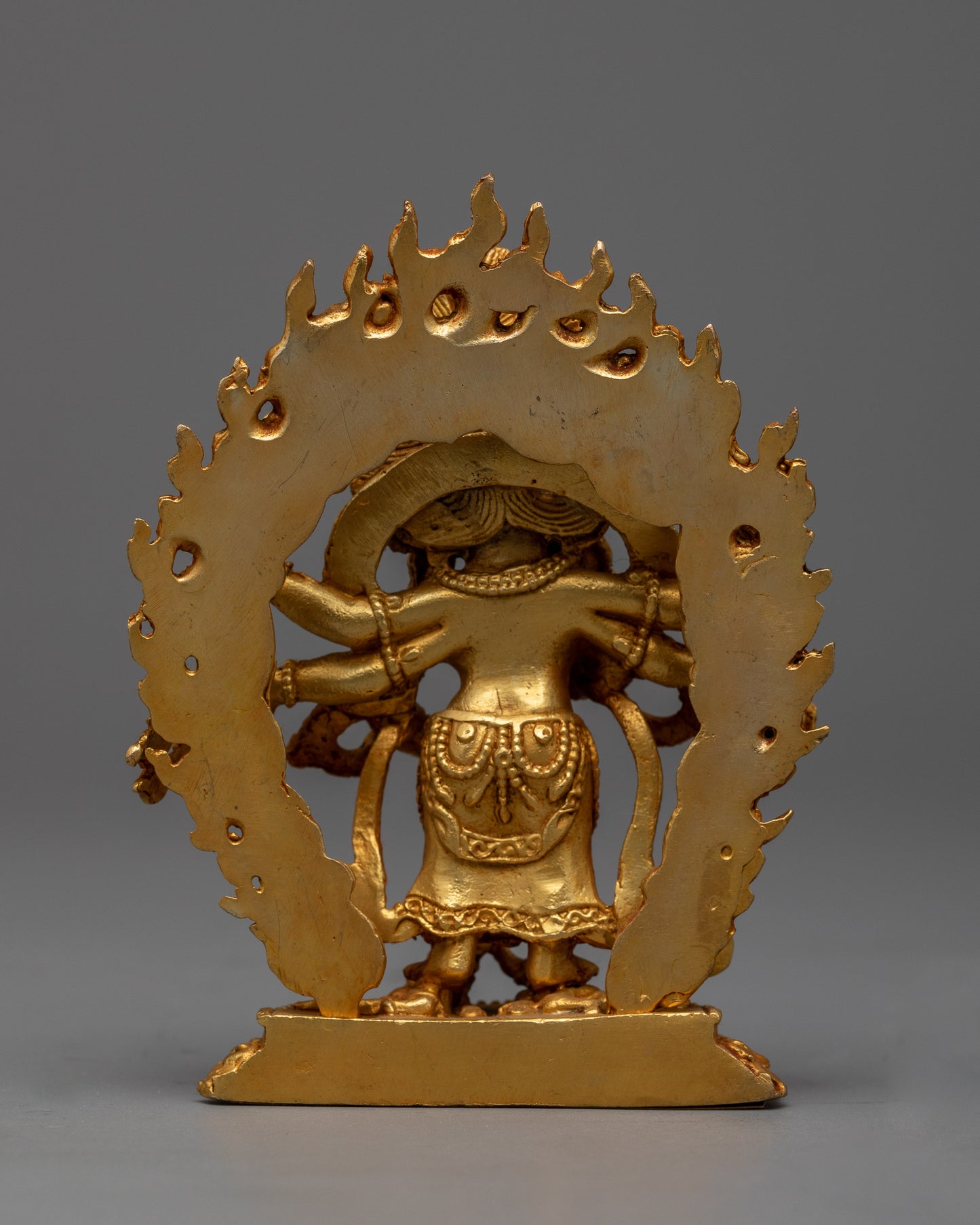 24k Gold Plated White Mahakala Statue | Tibetan Buddhist Art