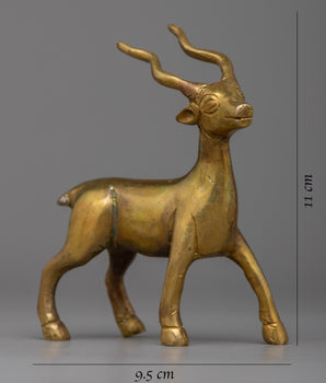 Handcrafted Brass Deer Figurine | Stunning Decor Piece for Home or Office