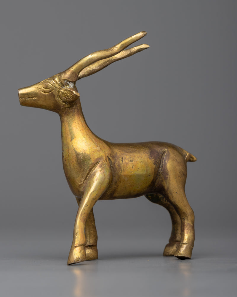 Handcrafted Brass Deer Figurine | Stunning Decor Piece for Home or Office
