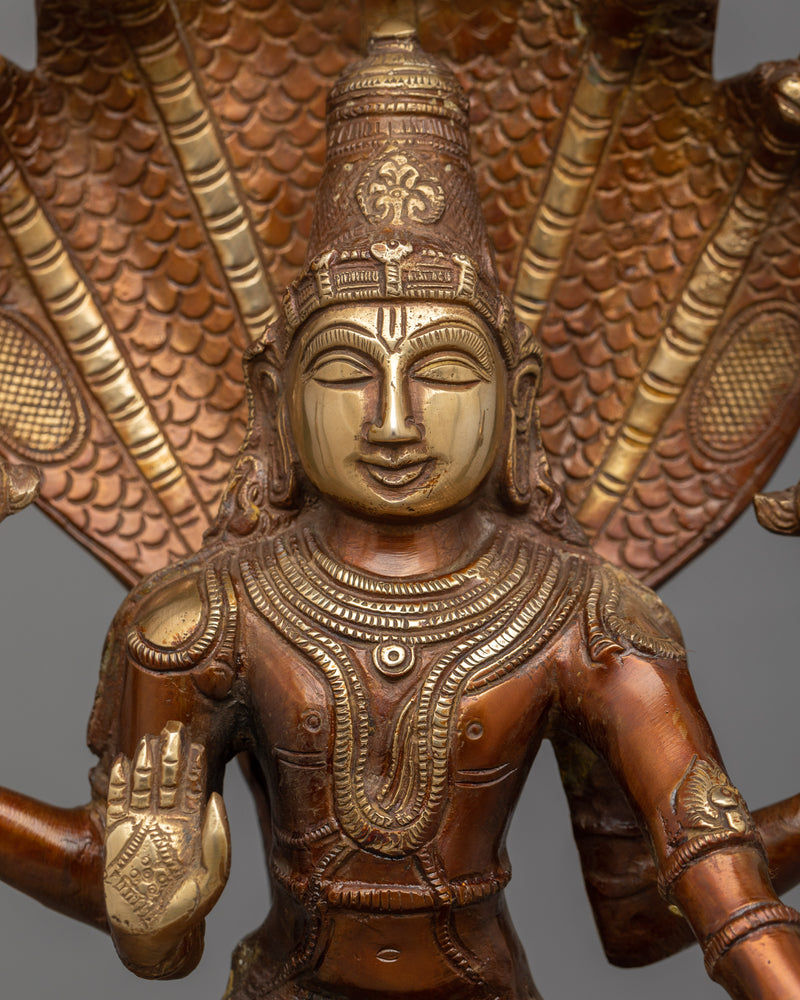 Brass Vishnu Statue | Captivating Brass Sculpture of Bishnu