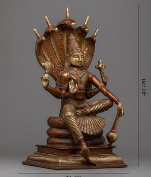 Brass Vishnu Statue | Captivating Brass Sculpture of Bishnu