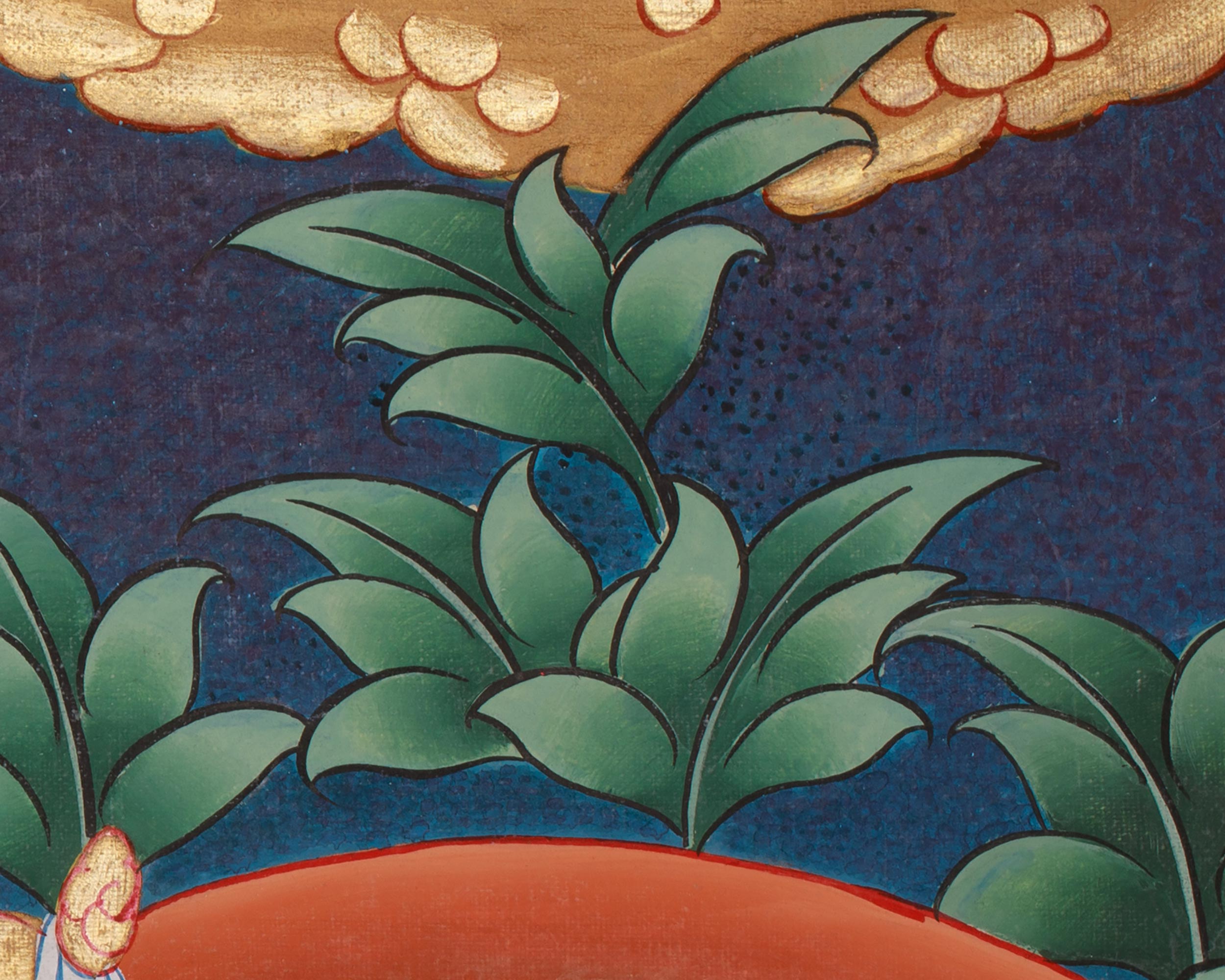 Traditional Thangka of Namtoshe | Deity of Wealth And Prosperity In Tibetan Buddhism