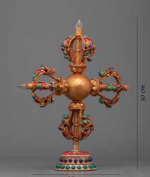 Golden Double Vajra | Handcrafted with 24k Gold Plating