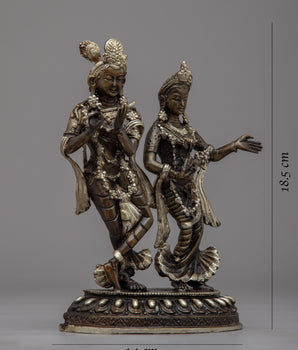 Handcrafted Brass Radha Krishna Statue | Exquisite Spiritual Art Piece