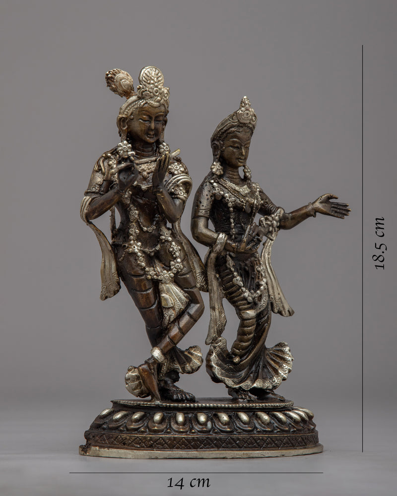Handcrafted Brass Radha Krishna Statue | Exquisite Spiritual Art Piece