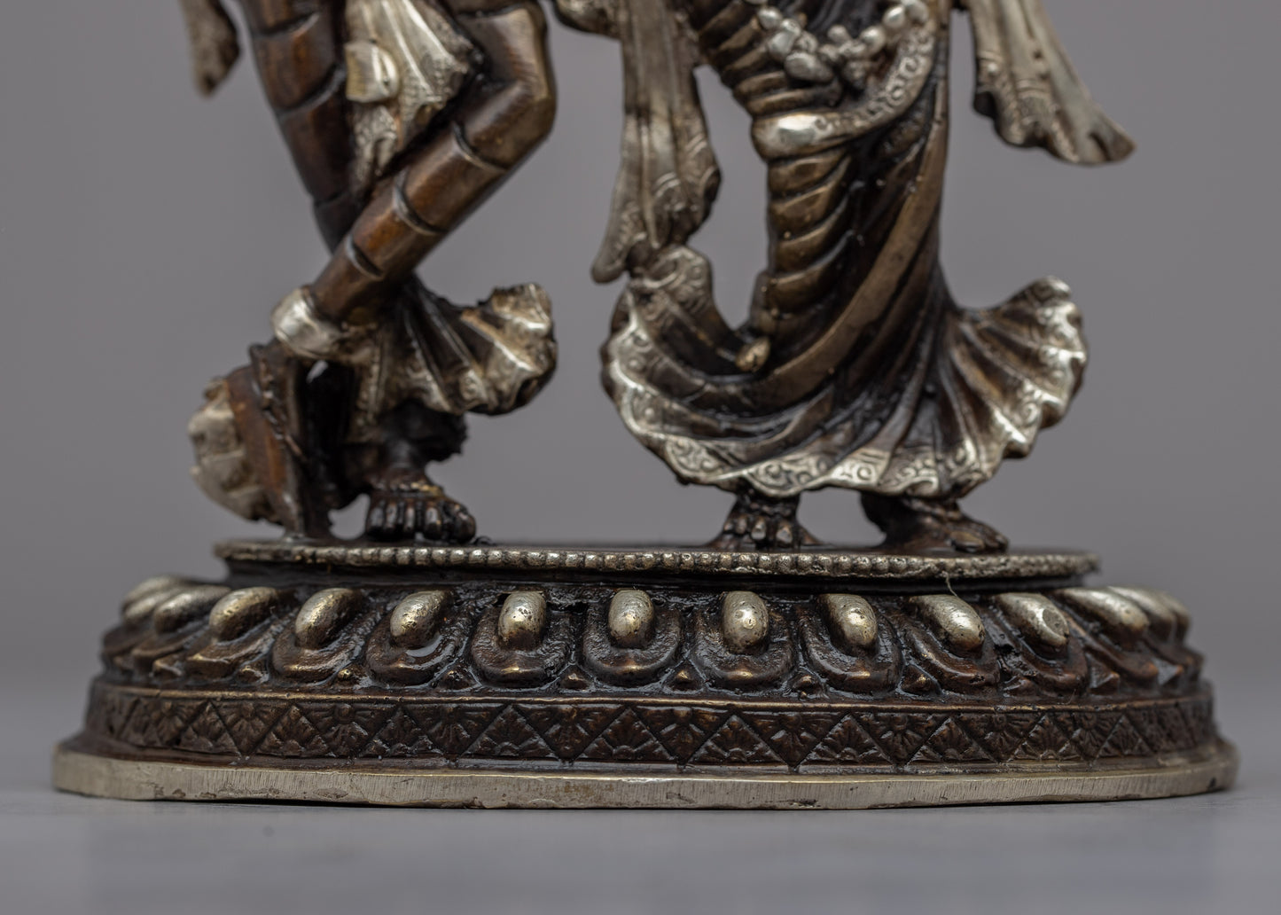 Handcrafted Brass Radha Krishna Statue | Exquisite Spiritual Art Piece