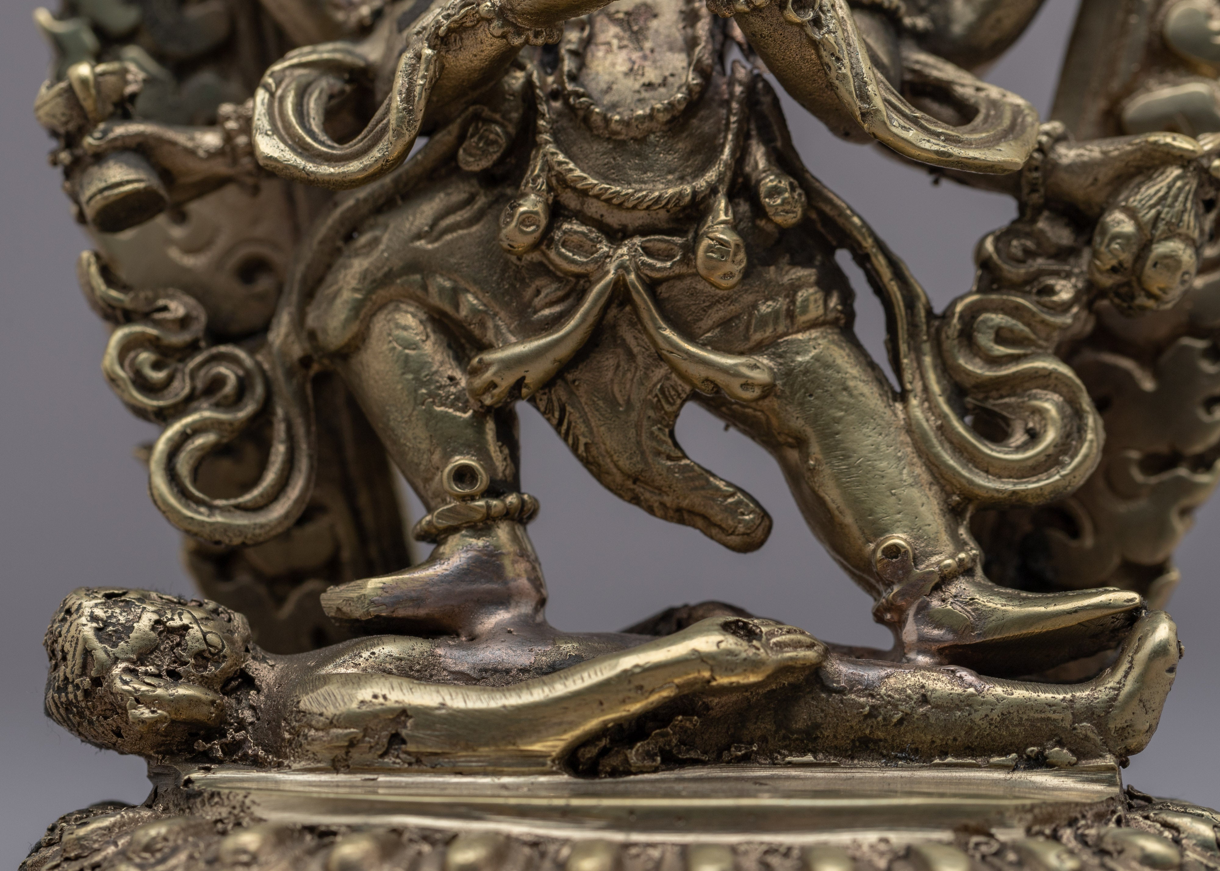 6-Armed Mahakala Statue | Handmade Brass Sculpture for Spiritual Protection