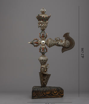 Buddhist Ritual Dagger | Handcrafted Silver Body for Spiritual Empowerment