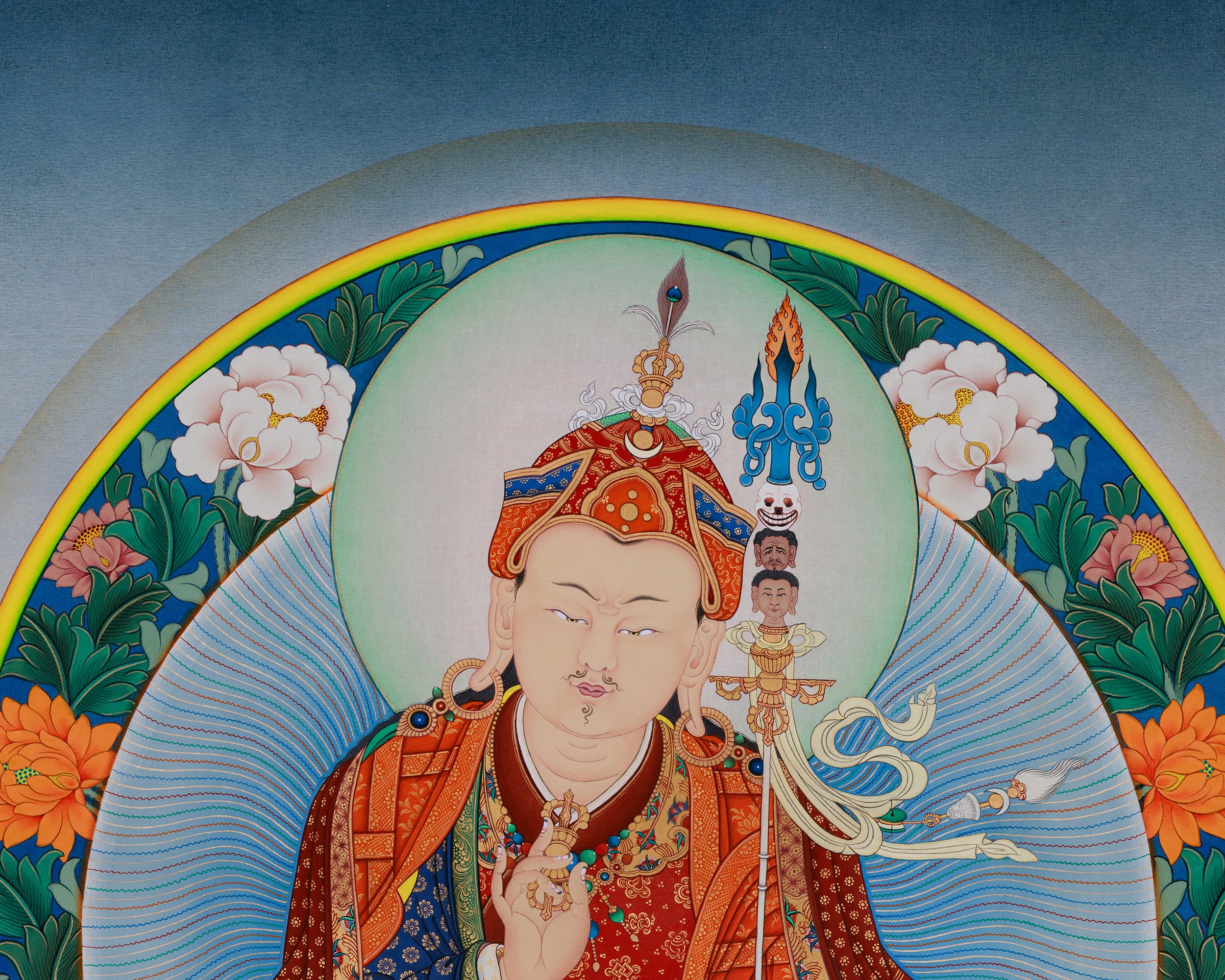 Guru Tsokye Dorje, Peaceful Guru Padmasambhava | Traditional Thangka Print