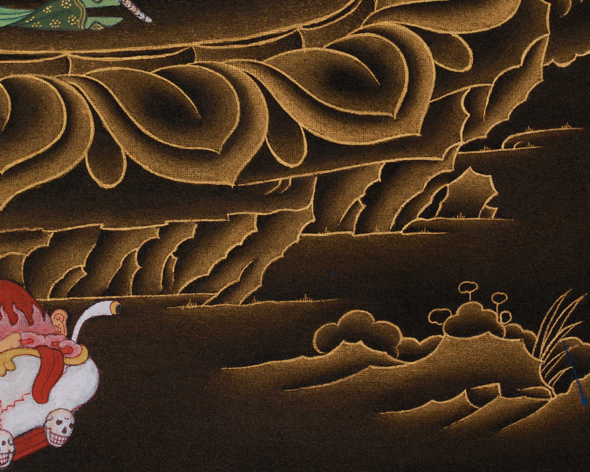 Traditional Thangka of Buta Damara | Fierce Protector of Spiritual Transformation