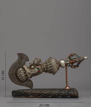 Handcrafted Silver Kartika Knife | Exquisite Artistry for Ritual Excellence