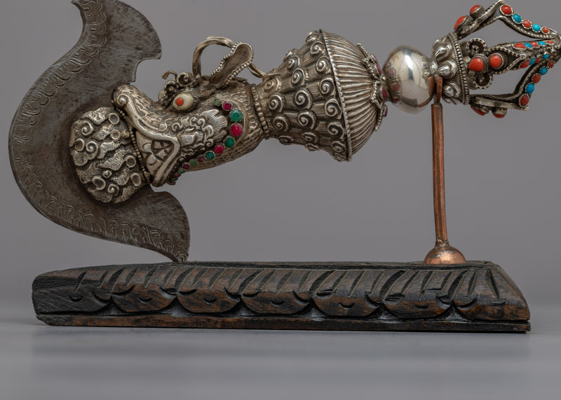 Handcrafted Silver Kartika Knife | Exquisite Artistry for Ritual Excellence